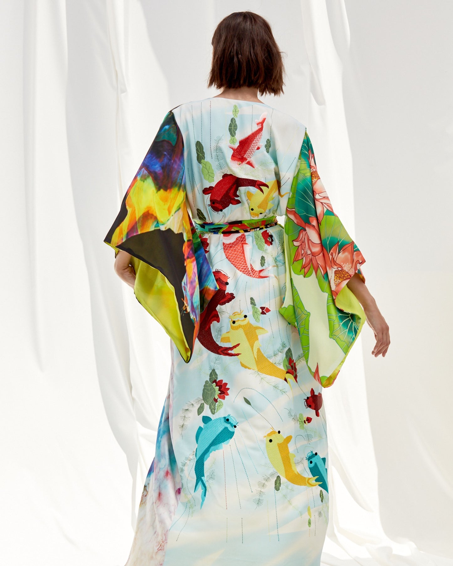 Underwater Lagoon Maxi Kimono - Turquoise Reef