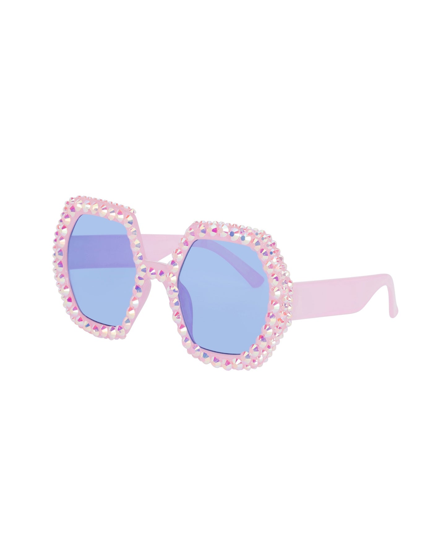 Wanderlust Rhinestone Funglasses - Pink Aura