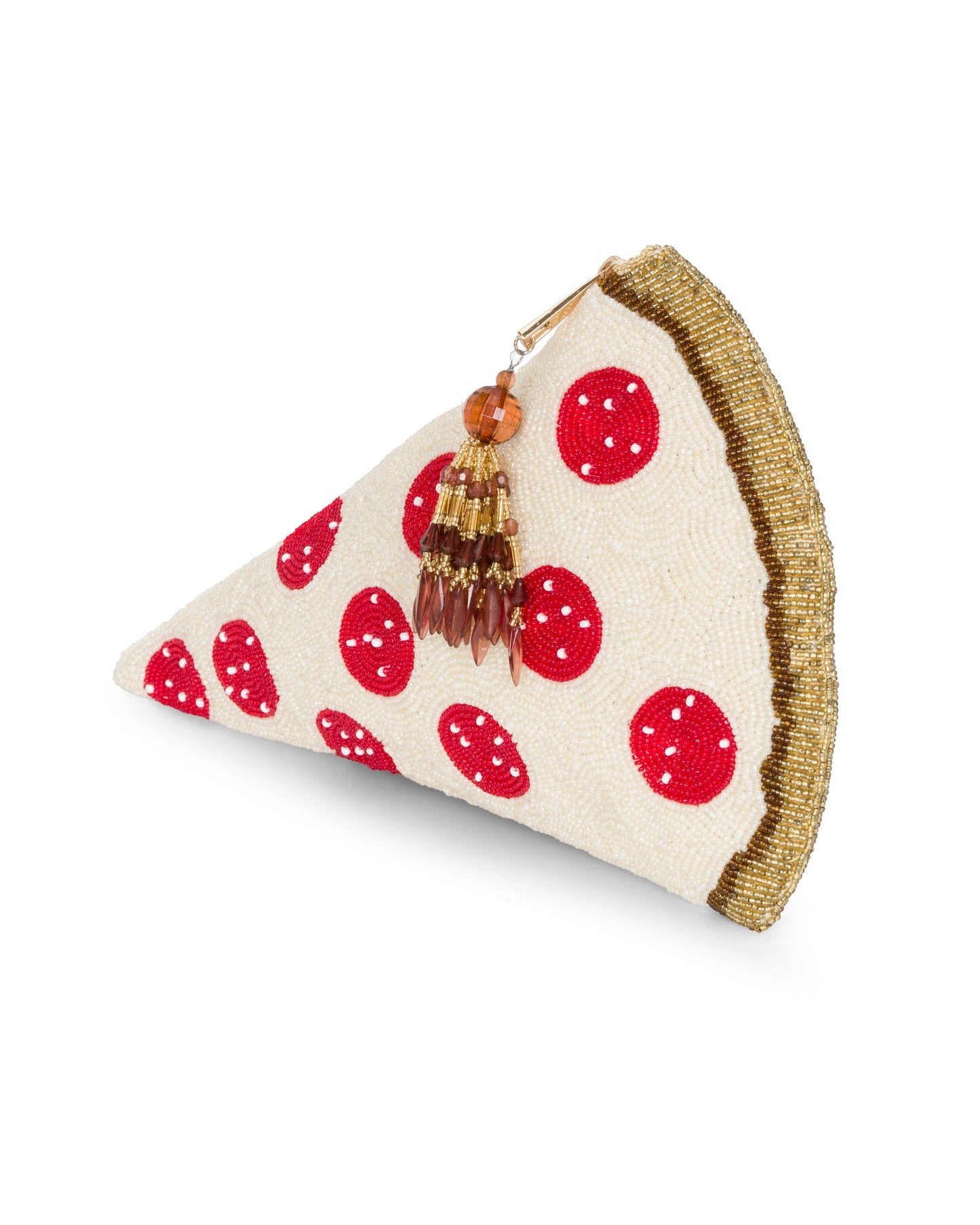 Pizza Party Beaded Clutch Purse