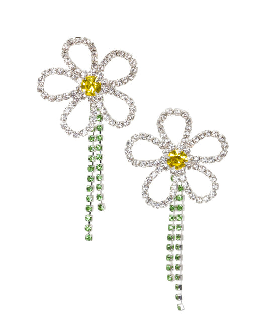 Disco Daisy Rhinestone Earrings