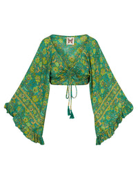 Amber Blossom Cinch Top - Green