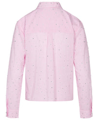 Gidget Sparkle Rhinestone Blouse - Pink Stripe