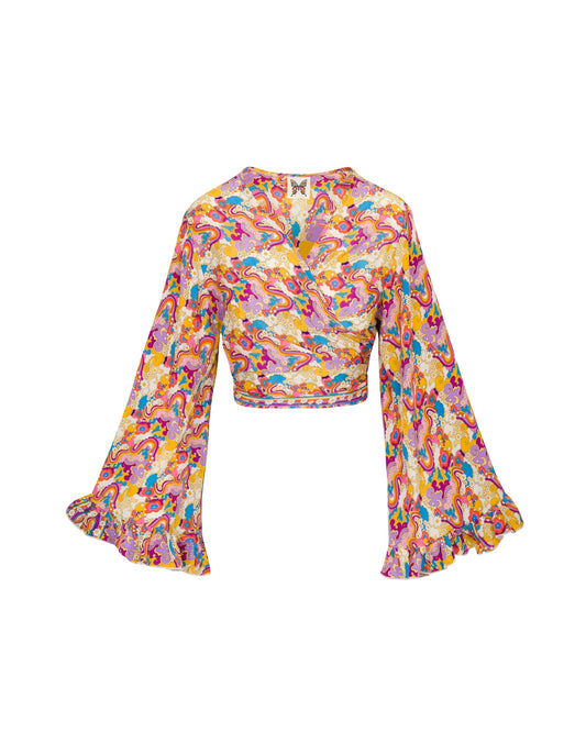 Dreamy Daisy Wrap Top - Rainbow