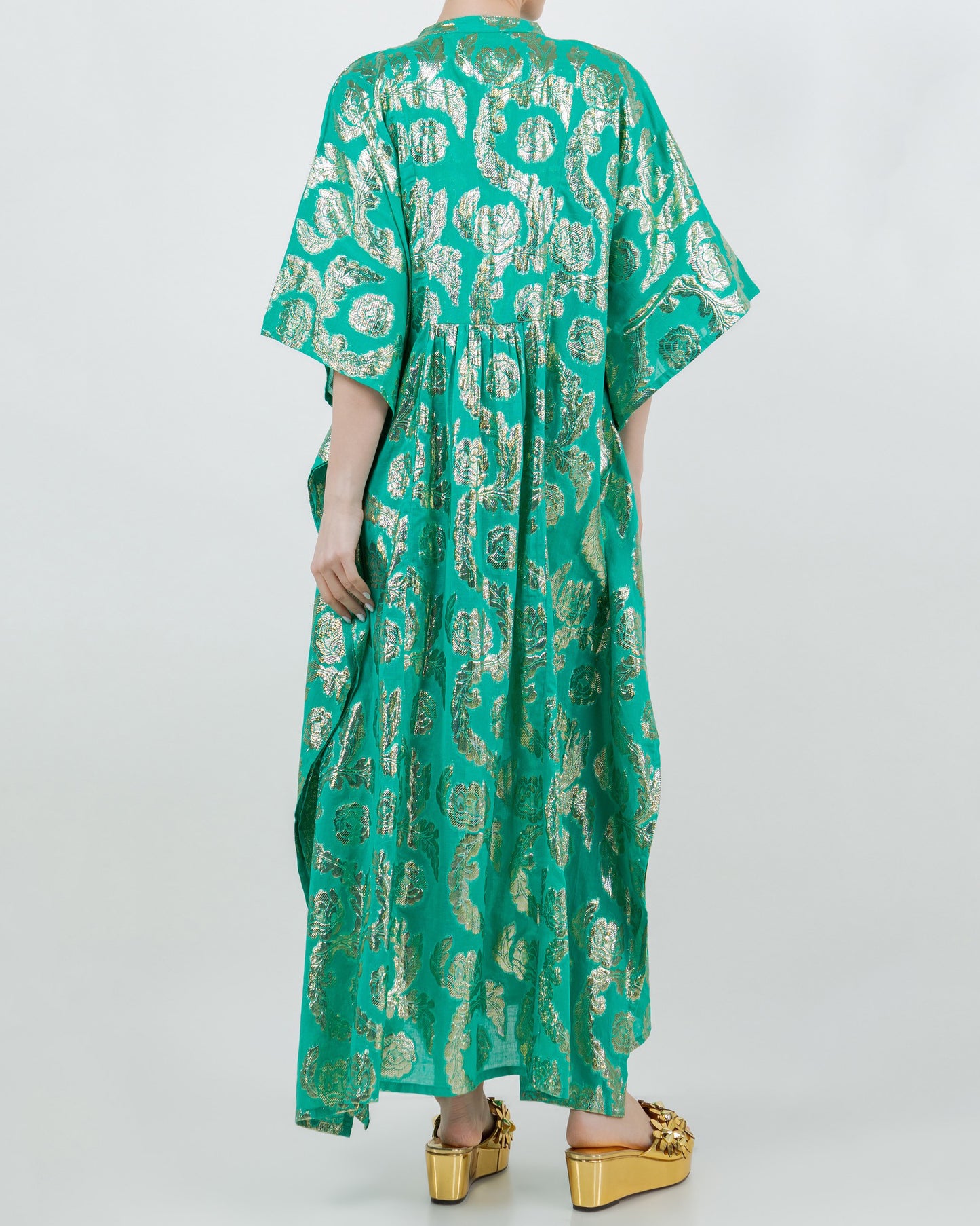 Palm Springs Caftan Maxi Dress - Jade/Gold