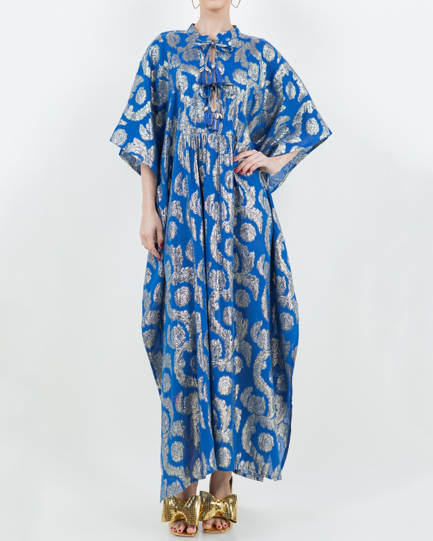 Palm Springs Caftan Maxi Dress - Ocean Blue