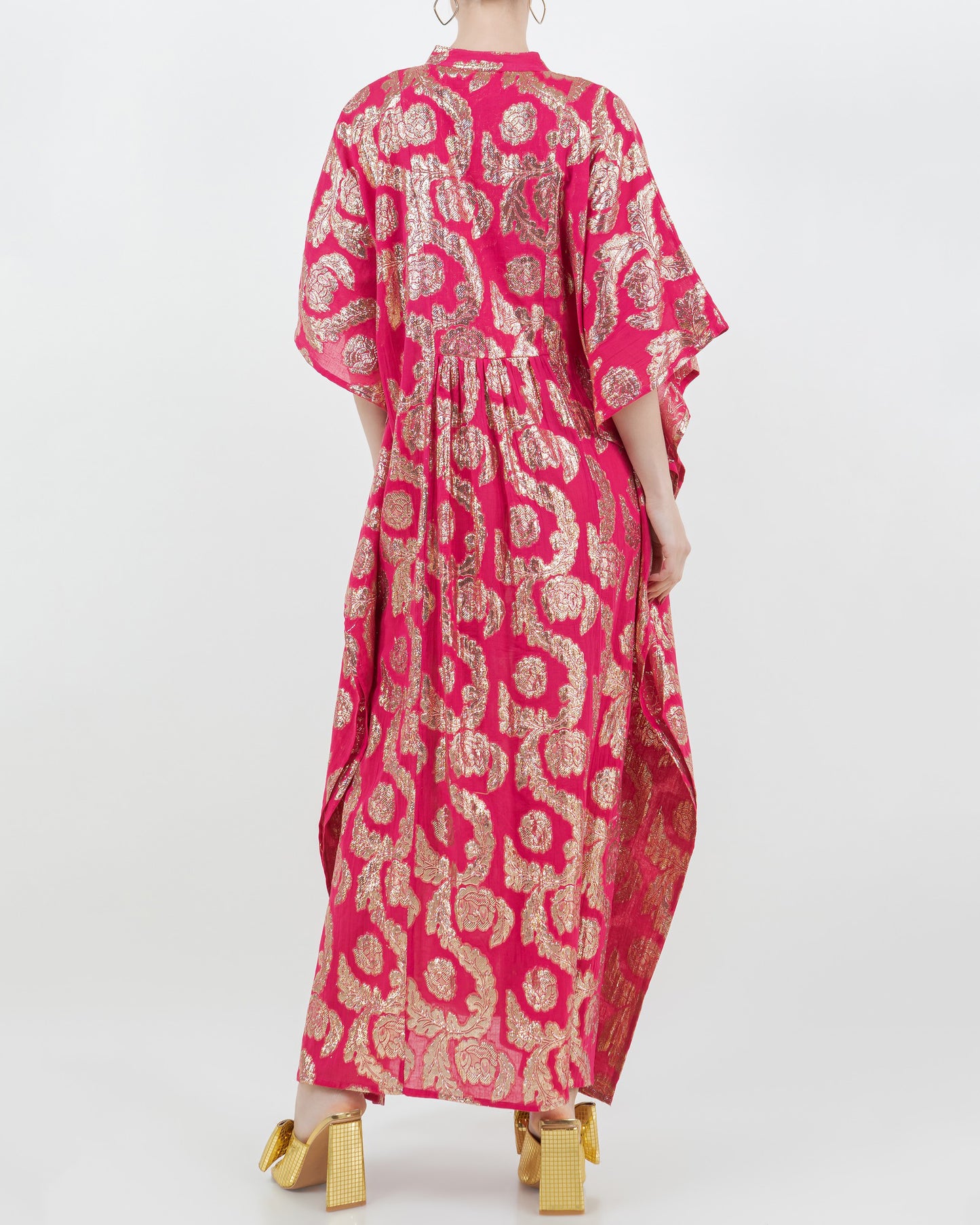 Palm Springs Caftan Maxi Dress - Pomegranate/Gold