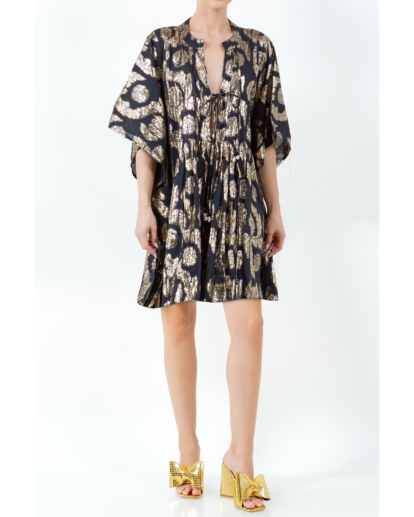 Palm Springs Caftan Tunic Dress - Black