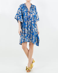 Palm Springs Caftan Tunic Dress - Ocean Blue