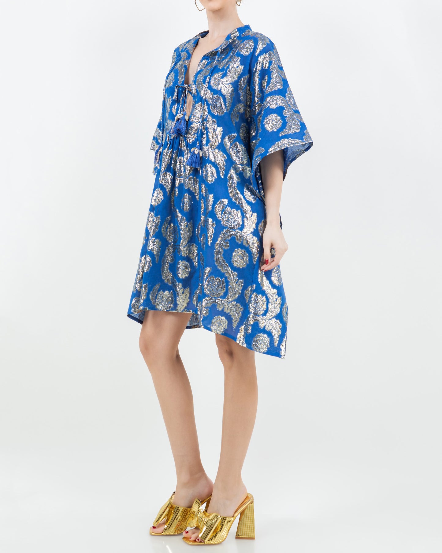 Palm Springs Caftan Tunic Dress - Ocean Blue