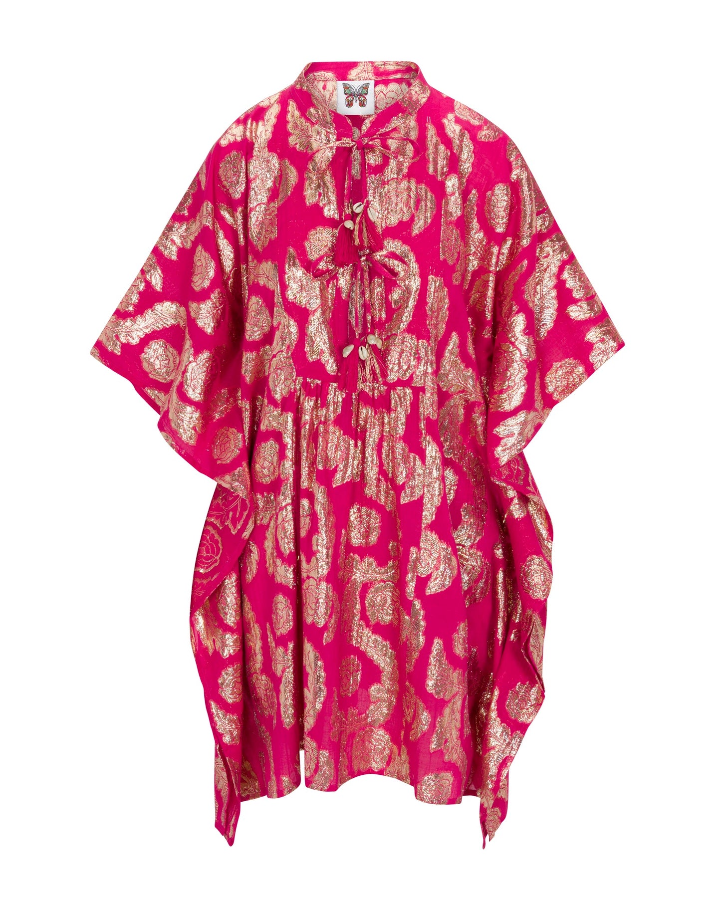 Palm Springs Caftan Tunic Dress - Pomegranate/Gold