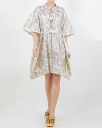 Palm Springs Caftan Tunic Dress - Seashell/Gold