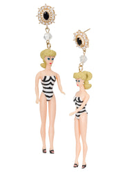 Vintage Swimsuit Barbie Earrings