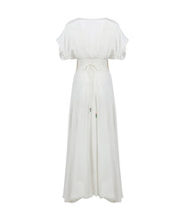 Scarlet Magnolias Maxi Duster - White