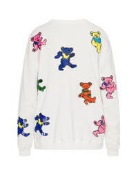 The Original Grateful Dead Dancing Bears Sequin Sweatshirt - White