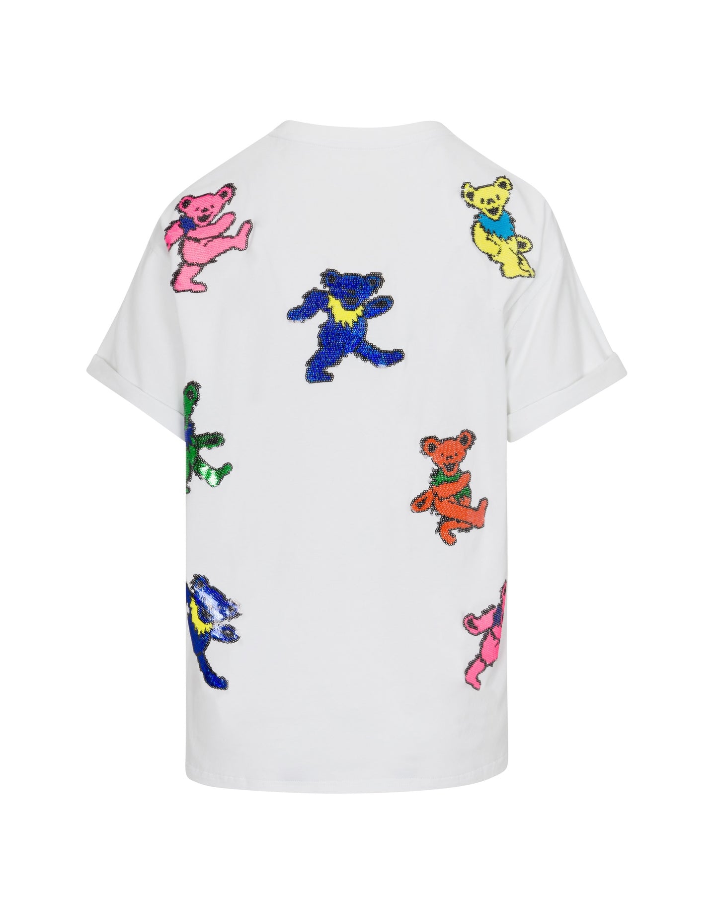 The Original Grateful Dead Dancing Bears Sequin Relaxed T-Shirt - White