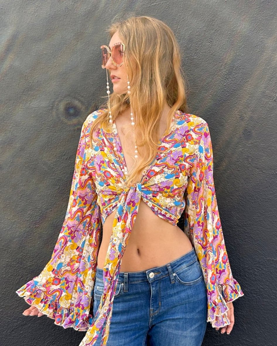 Dreamy Daisy Wrap Top - Rainbow