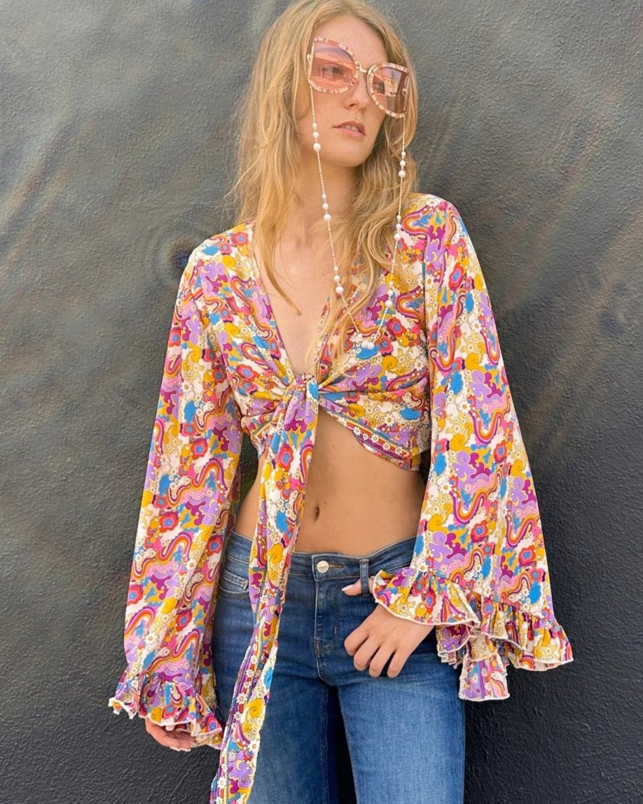 Dreamy Daisy Wrap Top - Rainbow