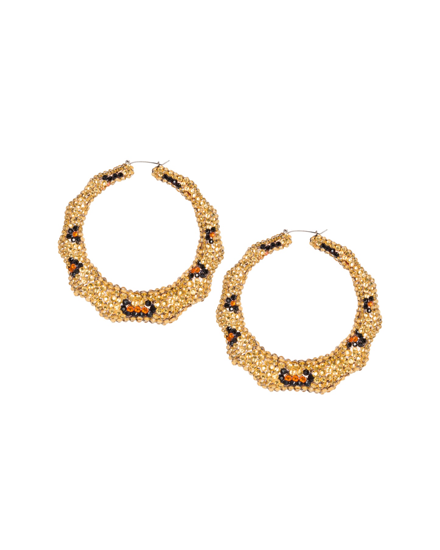 Super Bamboo Rhinestone Hoops - Leopard - Limited Edition