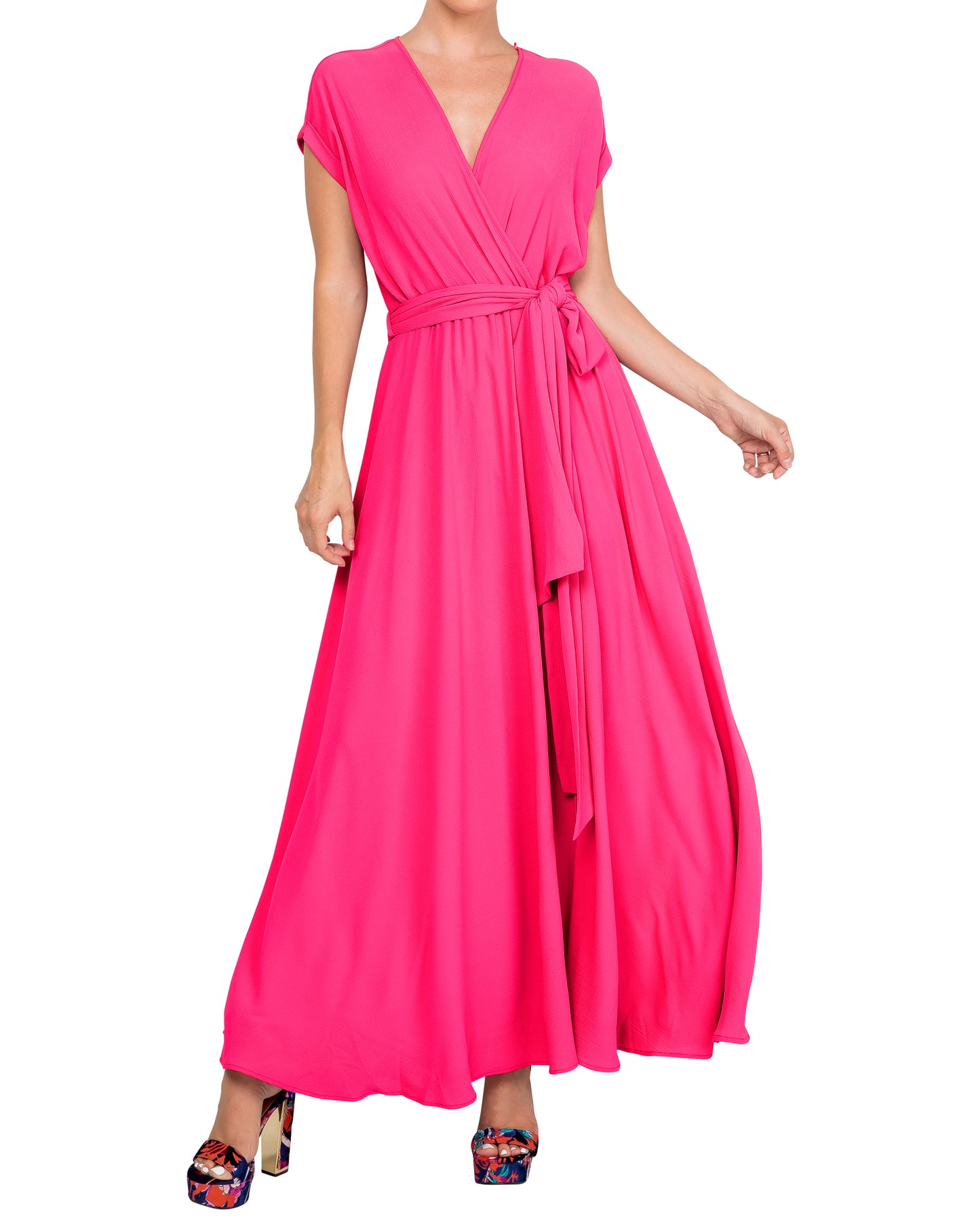 Jasmine Maxi Dress - Neon Pink