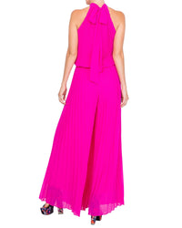 Wild Orchid Pleat Jumpsuit - Magenta